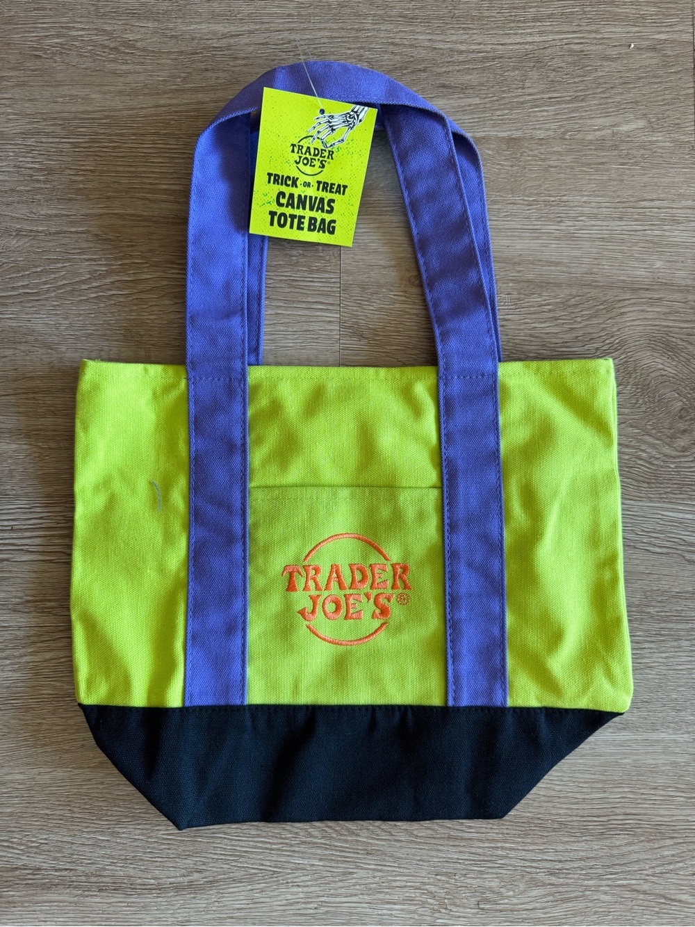 Trader Joe's 2026 Halloween Limited Edition Green, Black & Purple Canvas Tote